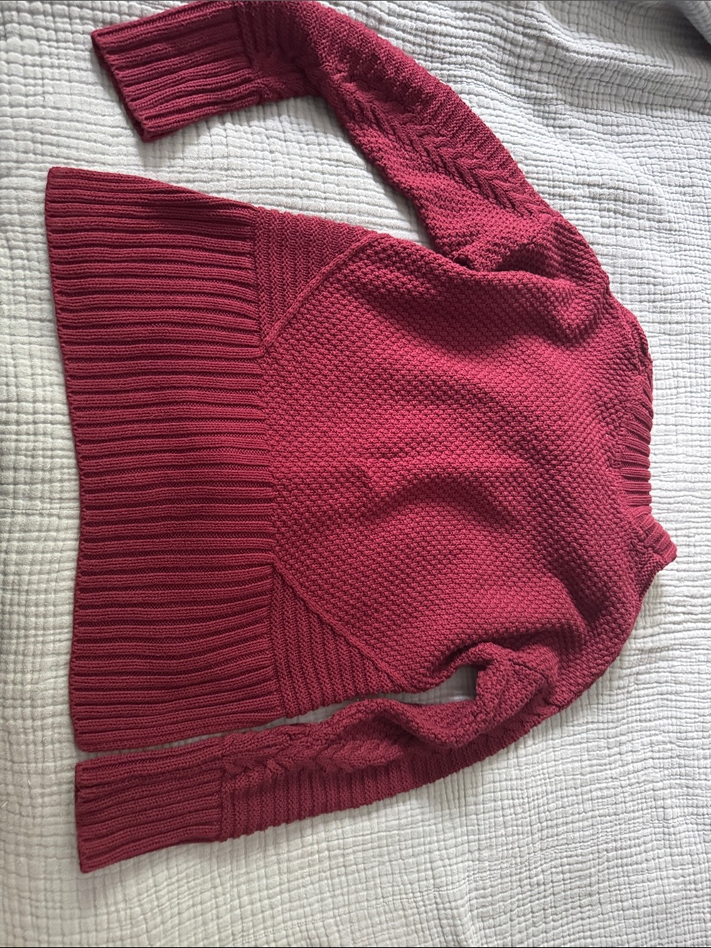 Chunky Cable Ribbed Turtleneck Sweater in Raspberry - Picture 4 of 4